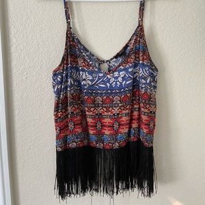 Forever 21 fringe backless top